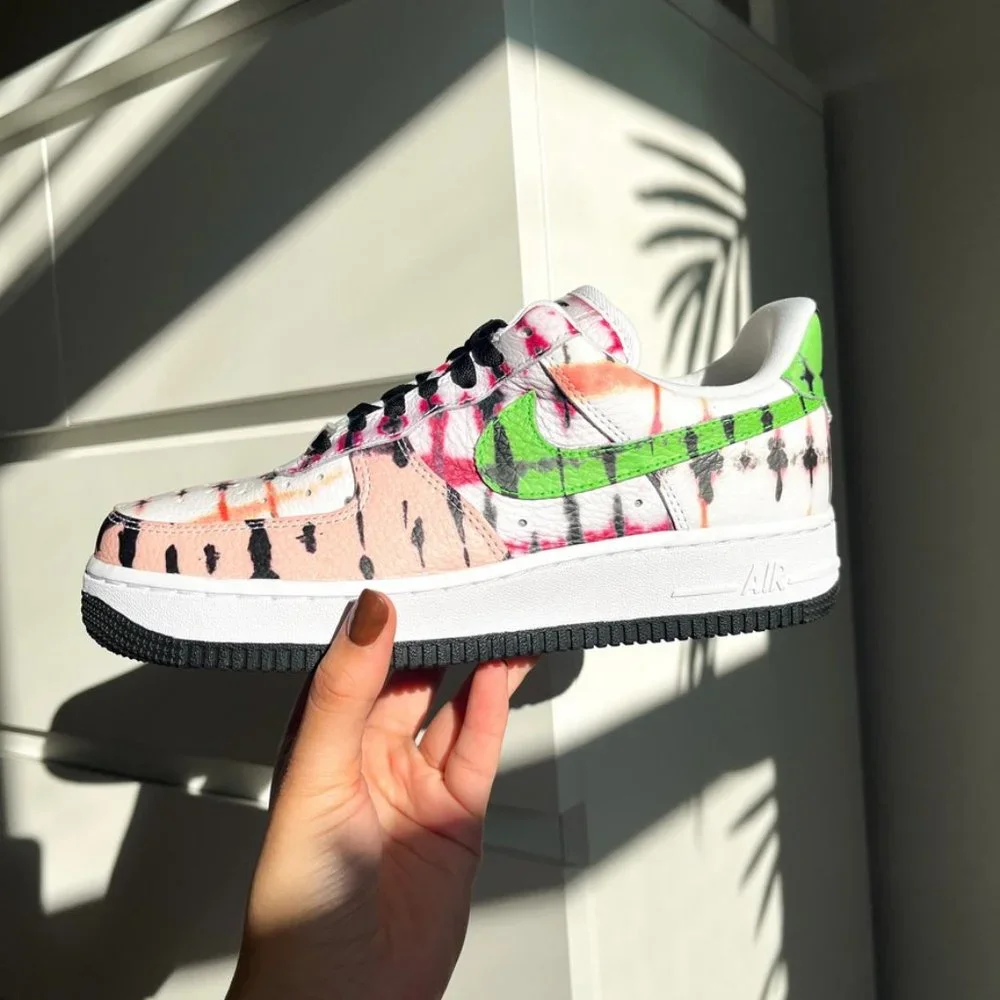 RARE Nike Air Force 1 Black Tie Dye - Picture 6 of 8